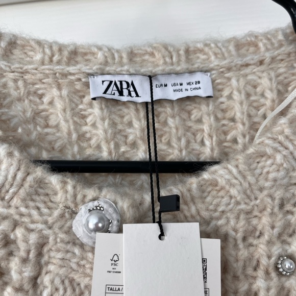 Zara beaded knit cardigan NWT - Picture 10 of 11